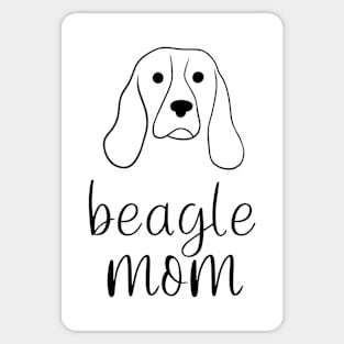 Beagle Mom Line Art Sticker